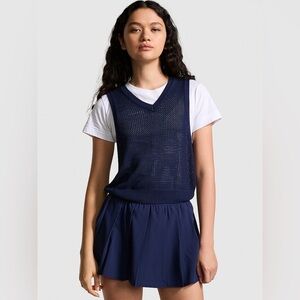 VICTORIA SECERT PINK KNIT CROPPED VEST - NAVY SIZE XXL (NEW WITH TAGS) A16